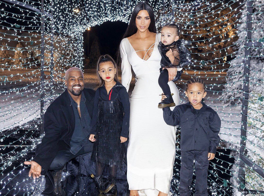 North West Wears Red Lipstick in Kim Kardashian's Family Christmas ...